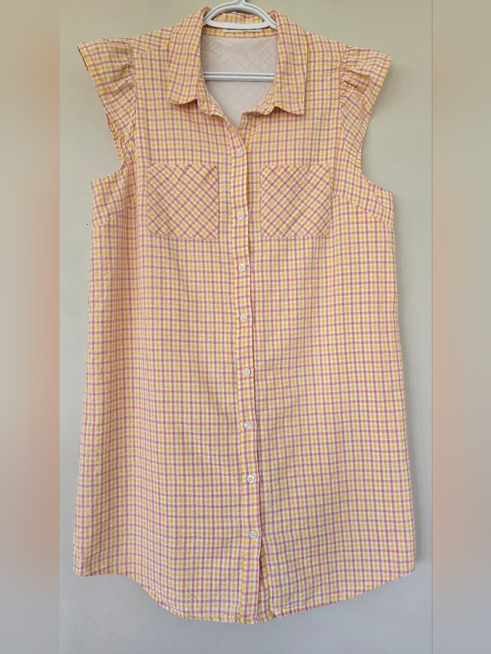 BCBGeneration Gingham Midi Button Down Shirt Dress. Women's Size Large.